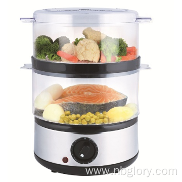 Food Steamer, Fast Simultaneous Cooking, Stackable Baskets for Vegetables or Meats, Rice/Grains Tray, Auto Shutoff